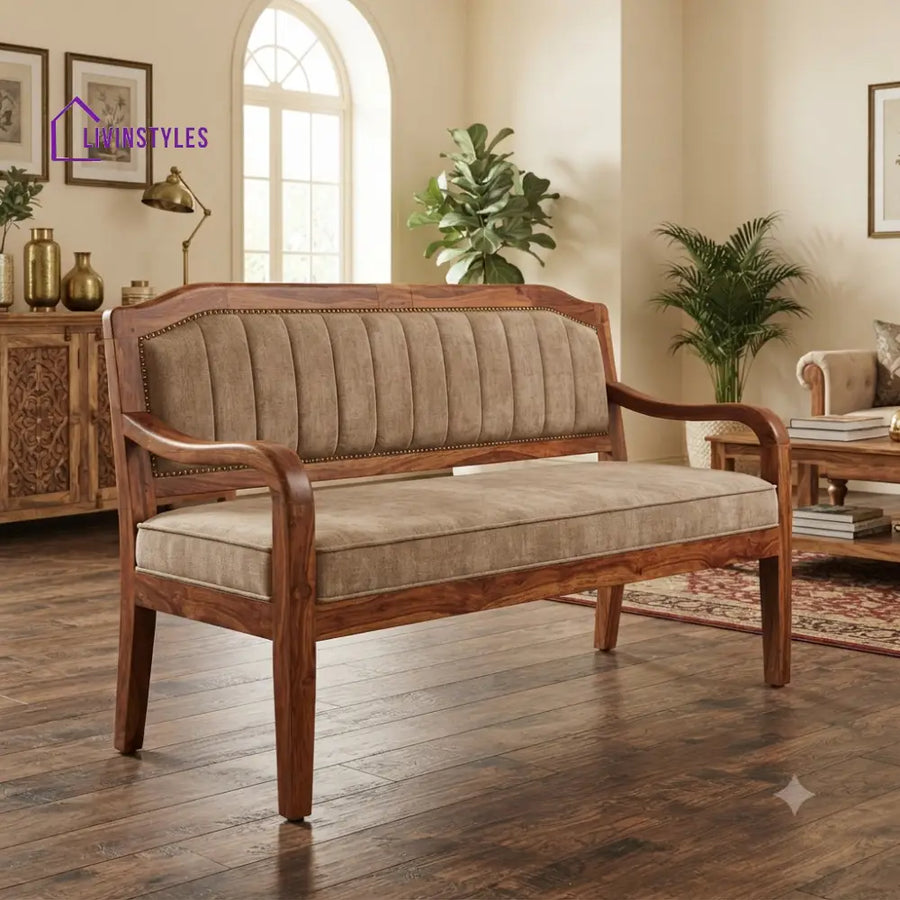 Bradford Wooden Bench for Living Room | Bedroom | Extra Seating
