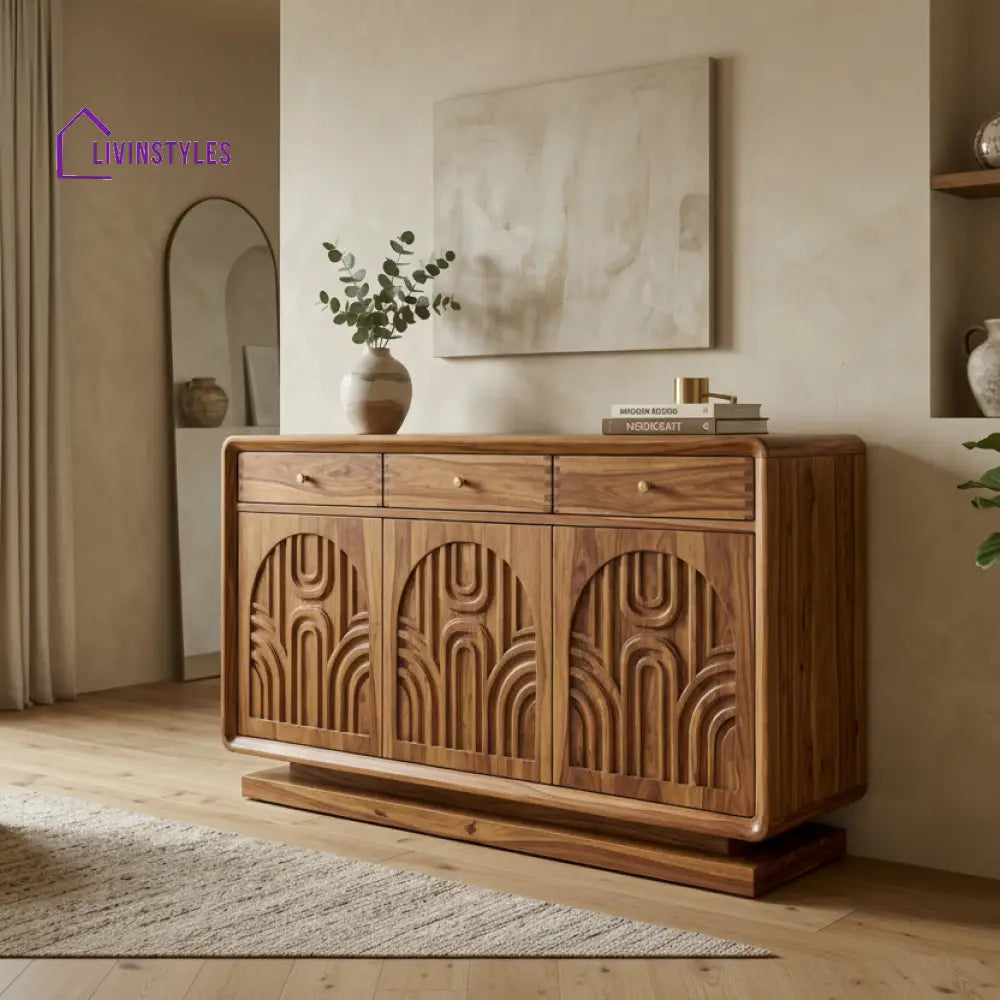 Bradley Sheesham Wood Cabinet and Sideboard (Honey Finish)