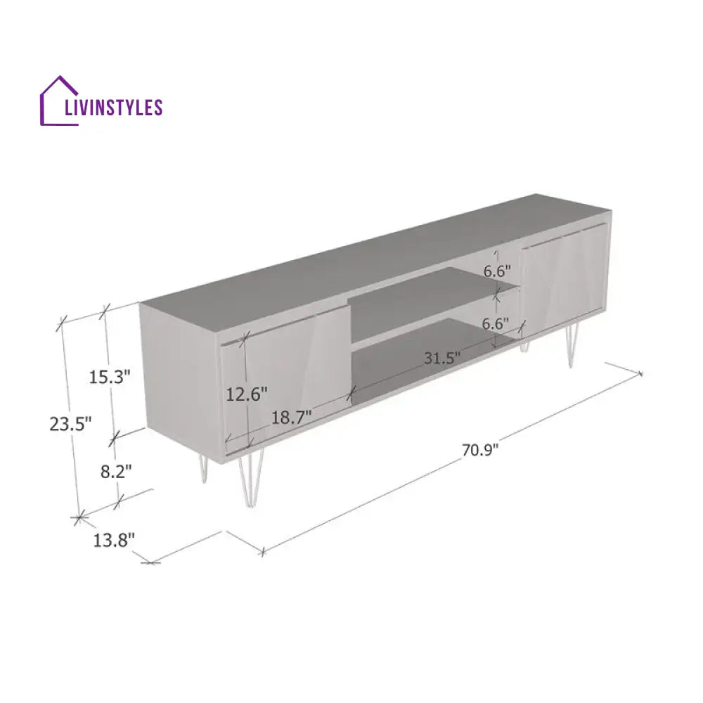 Breeze Wall Mounted Wooden Finish Tv Unit Stand for Living Room