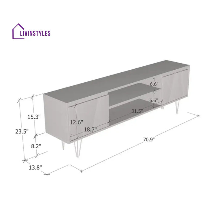 Breeze Wall Mounted Wooden Finish Tv Unit Stand for Living Room