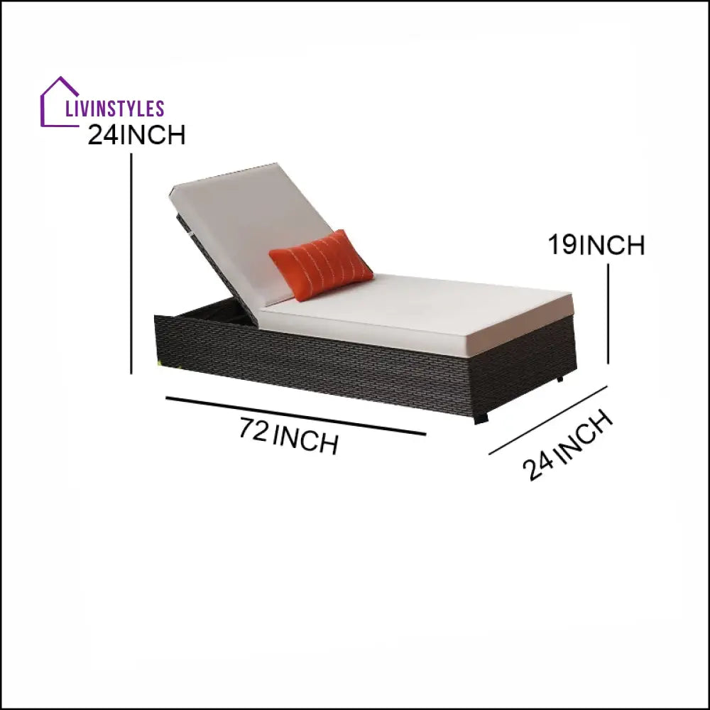 Brezzy Outdoor Swimming Poolside Lounger Set of 2 (Dark Brown) - Loungers