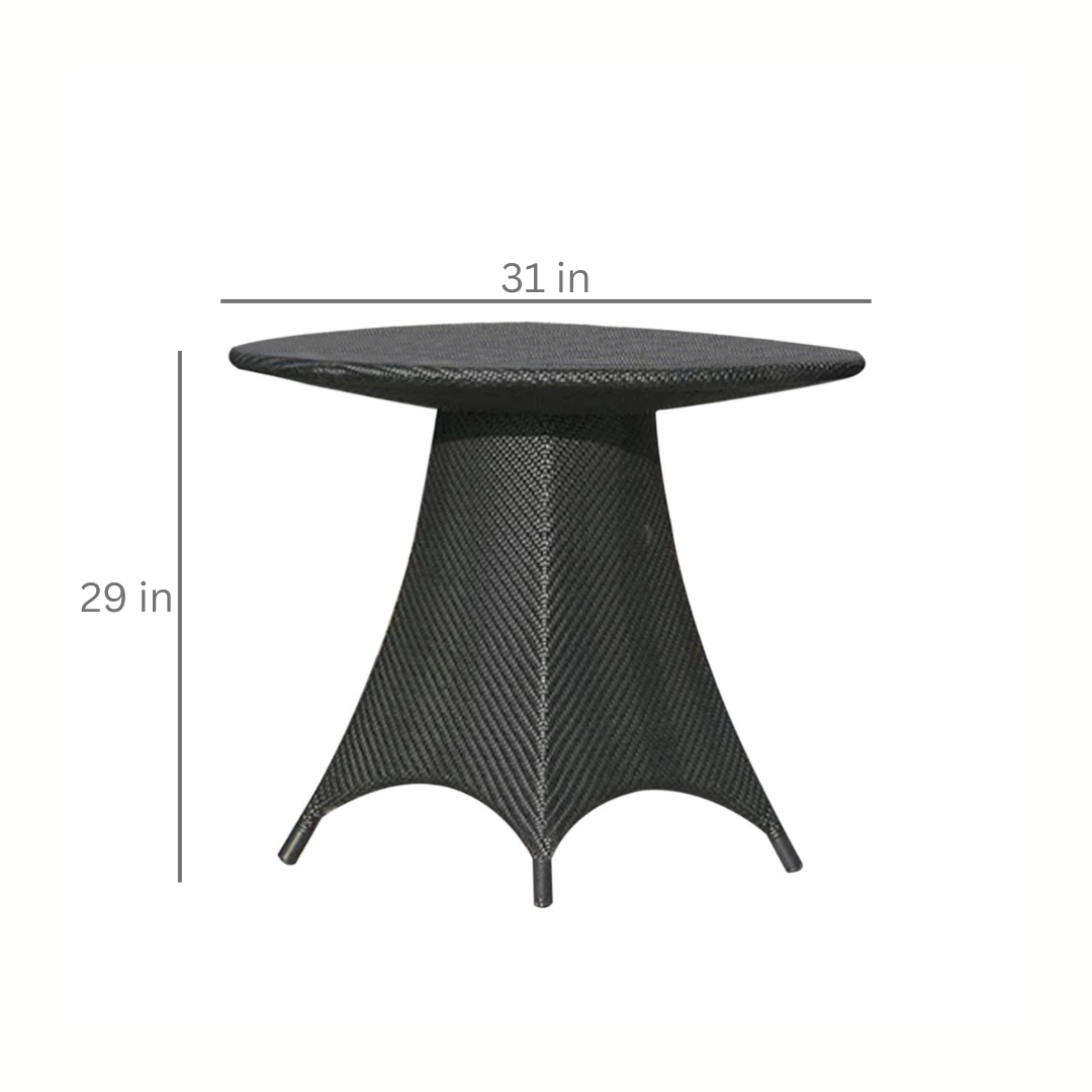 Doyle Outdoor Patio Seating Set 2 Chairs and 1 Table Set (Black)