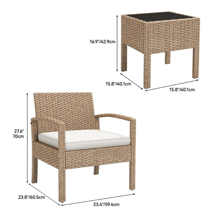 Ignacio Outdoor Patio Seating Set 2 Chairs and 1 Table Set