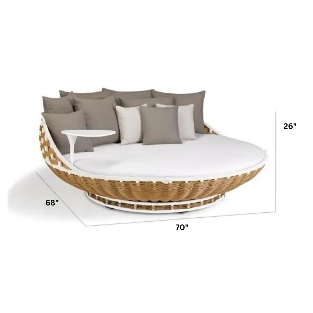 Liesa Outdoor Poolside Sunbed With Cushion Daybed