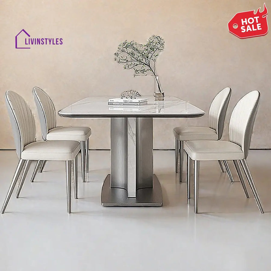 Briar Stainless Steel Dining Table Set