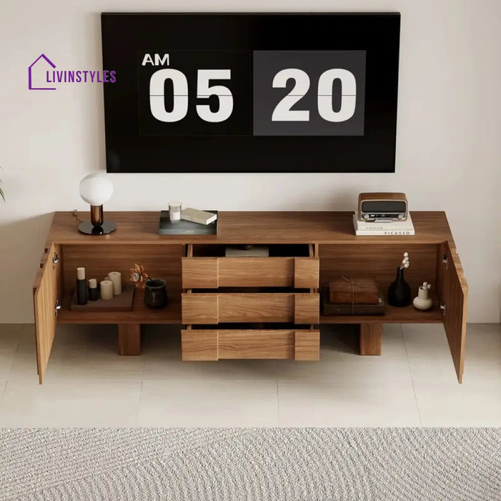 Briar Wooden Finish Tv Unit Stand for Living Room