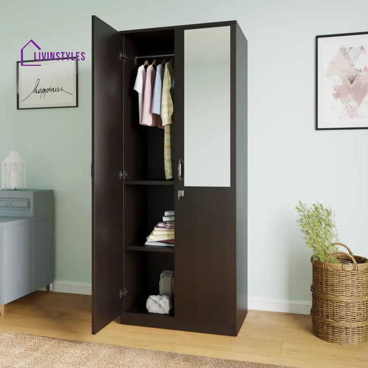 Leonid 2 Door Mirror Wardrobe (New Wenge) Home Furniture