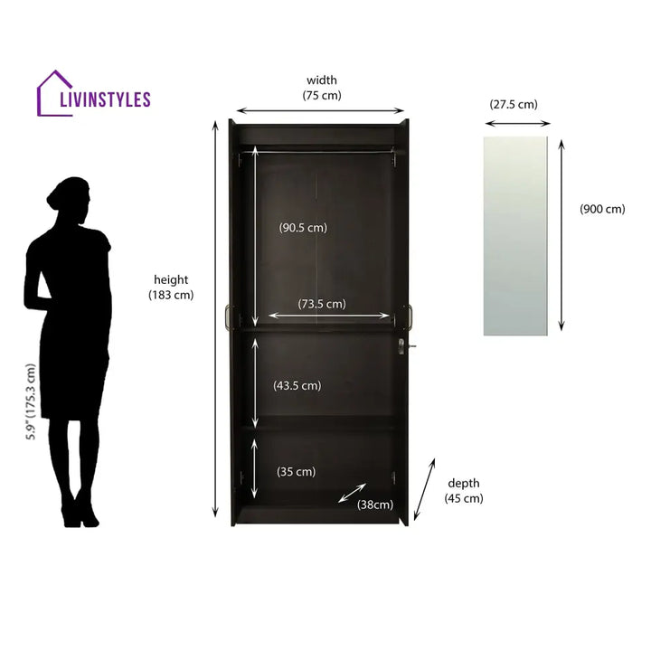 Leonid 2 Door Mirror Wardrobe (New Wenge) Home Furniture