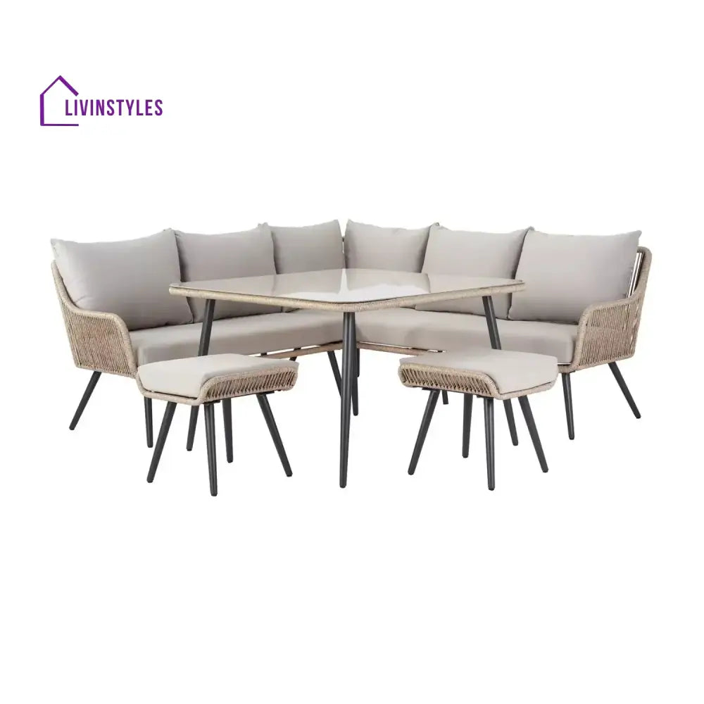 Brielle L-Shape Outdoor Rope Sofa Set - Sofa Set