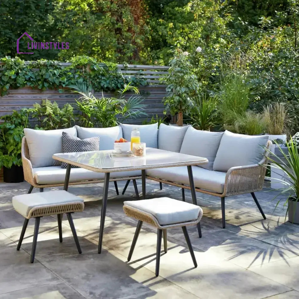 Brielle L-Shape Outdoor Rope Sofa Set - Sofa Set