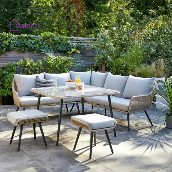 Brielle L-Shape Outdoor Rope Sofa Set - Sofa Set