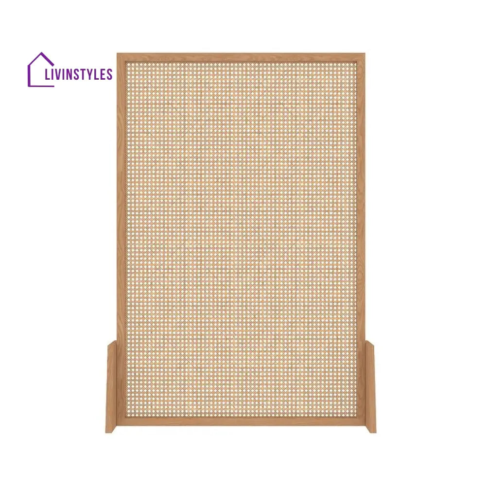 Brielle Wooden and Cane Weaving Room Partition for Living Room