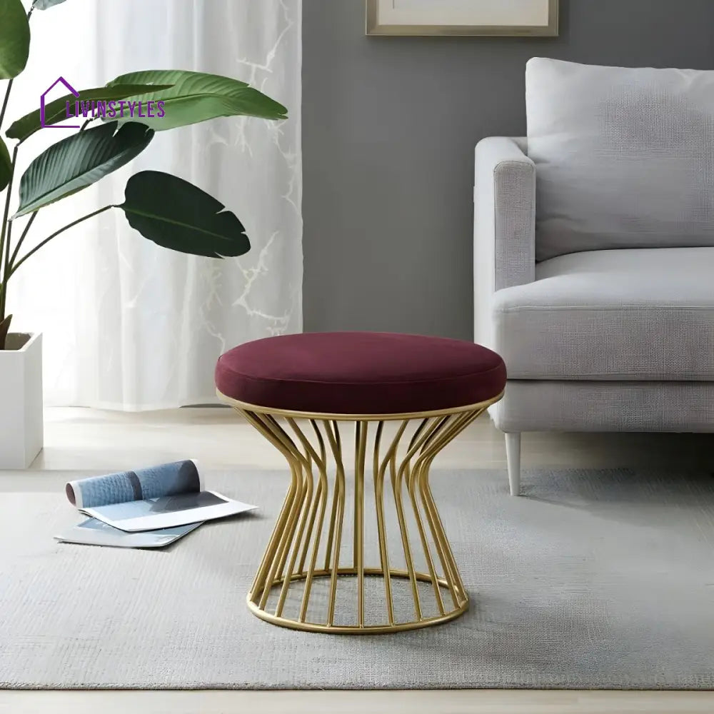 Brinda Living Room Ottoman | Velvet Fabric