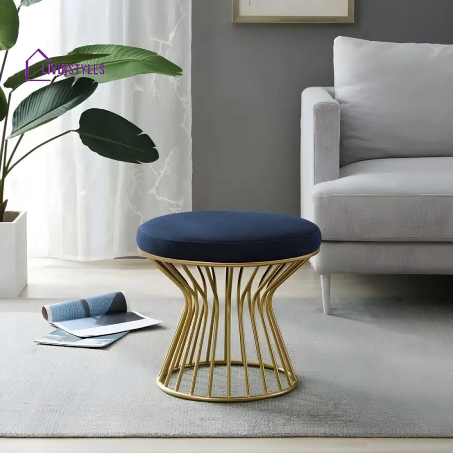 Brinda Living Room Ottoman | Velvet Fabric