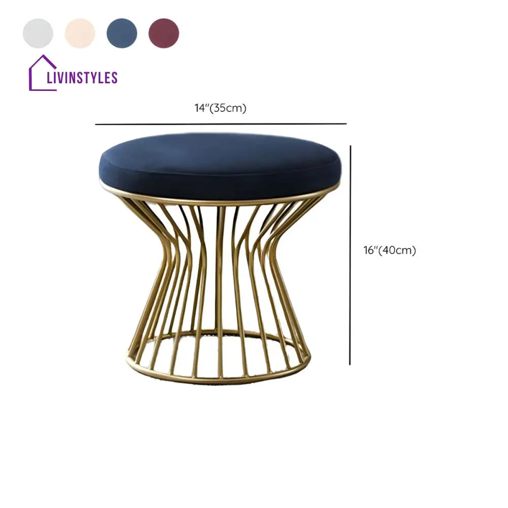 Brinda Living Room Ottoman | Velvet Fabric