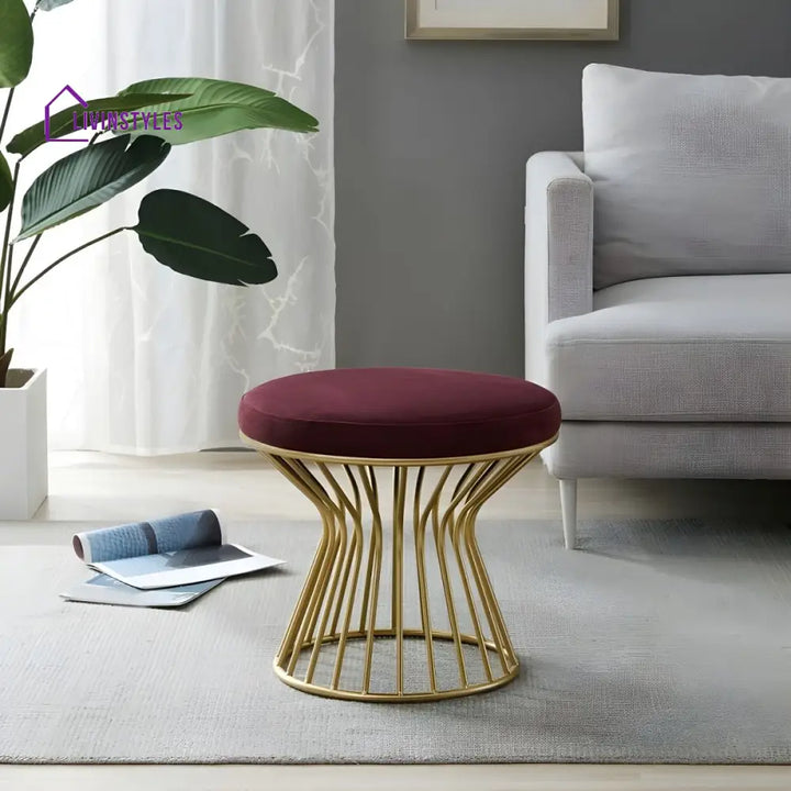 Brinda Living Room Ottoman | Velvet Fabric
