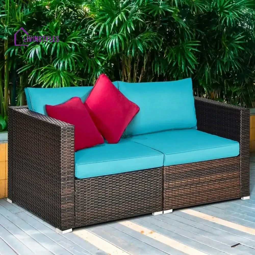 Brinda Outdoor All-Weather Rattan Wicker Double Seater Sofa - Sofa Set