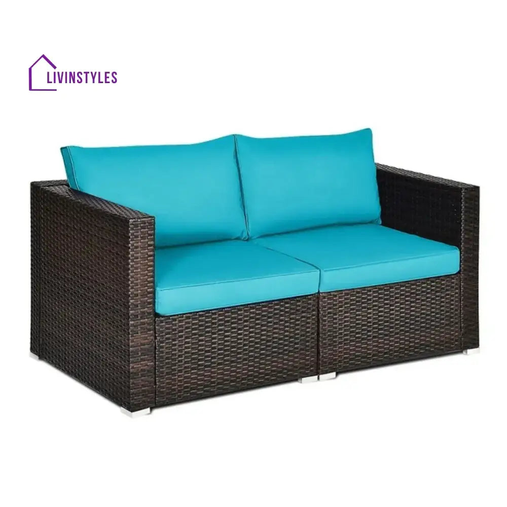 Brinda Outdoor All-Weather Rattan Wicker Double Seater Sofa - Sofa Set