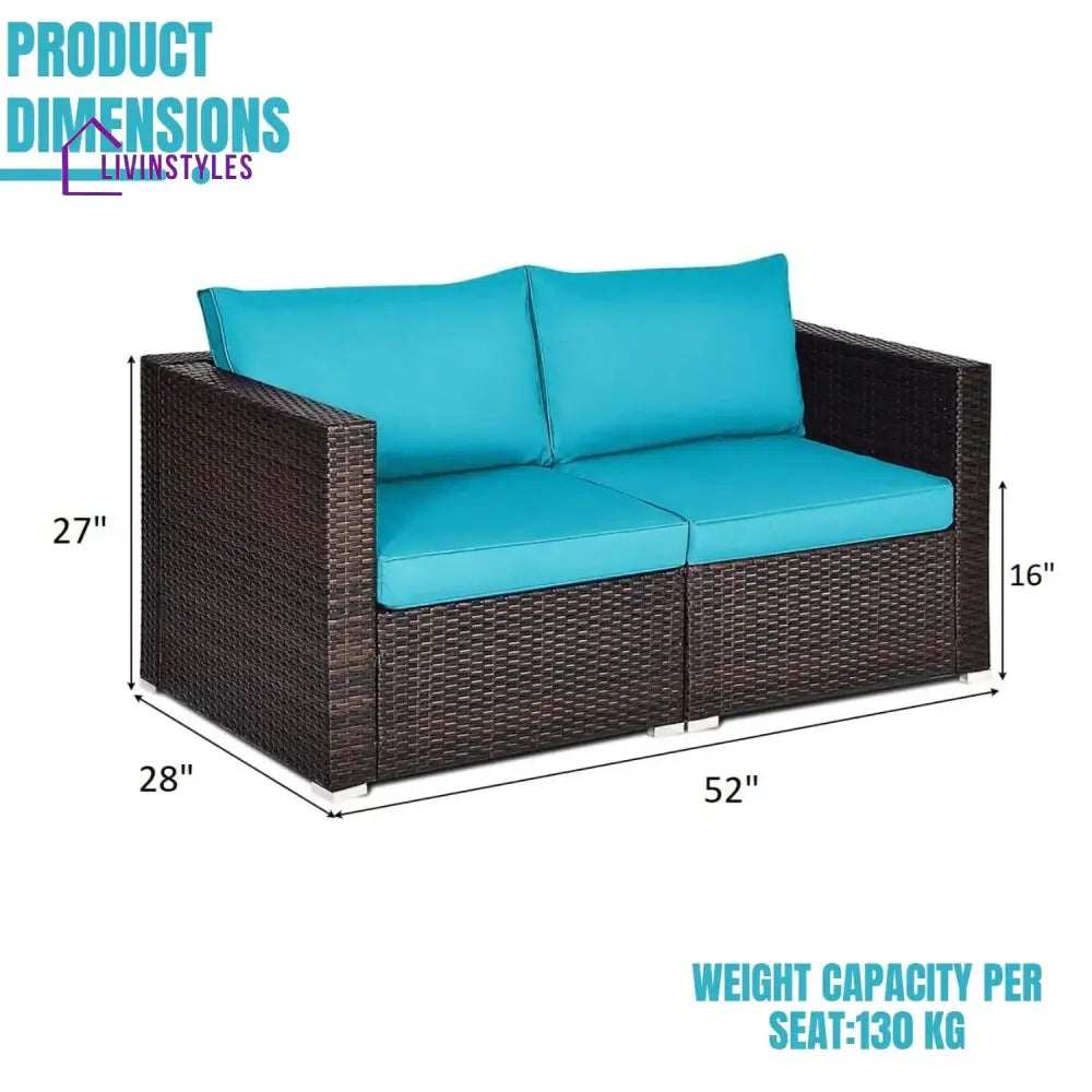 Brinda Outdoor All-Weather Rattan Wicker Double Seater Sofa - Sofa Set