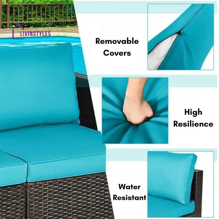 Brinda Outdoor All-Weather Rattan Wicker Double Seater Sofa - Sofa Set