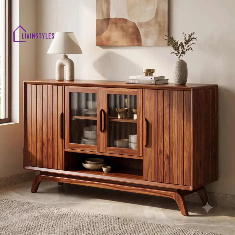 Brindha Premium Sheesham Wood Sideboard and Cabinet for Living Room