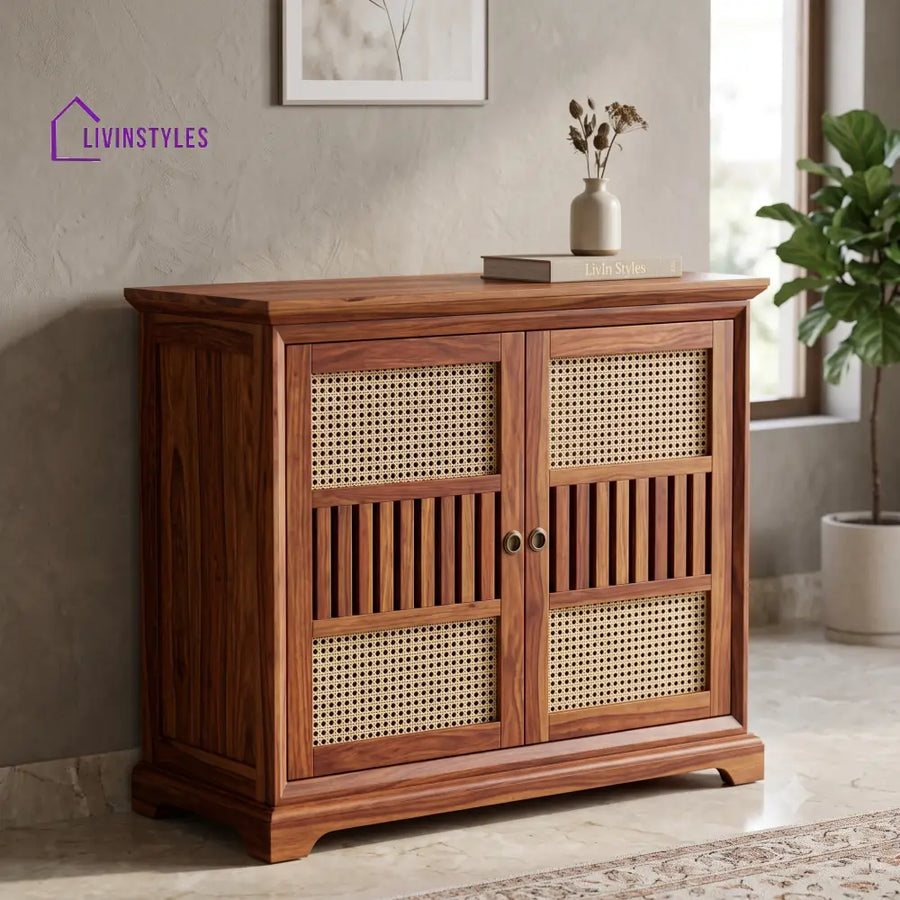 Brindha Sheesham Wood Shoe Rack | Wooden Shoe Cabinet