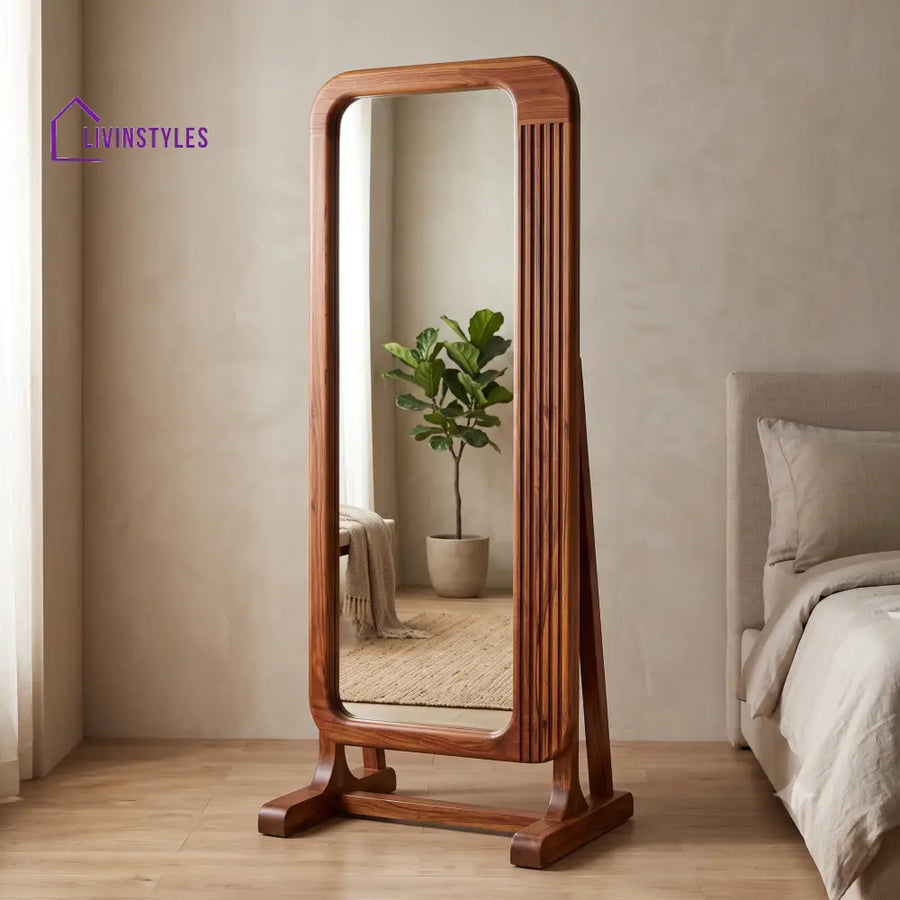Brindha Wooden Full Length Mirror for Bedroom & Living Room