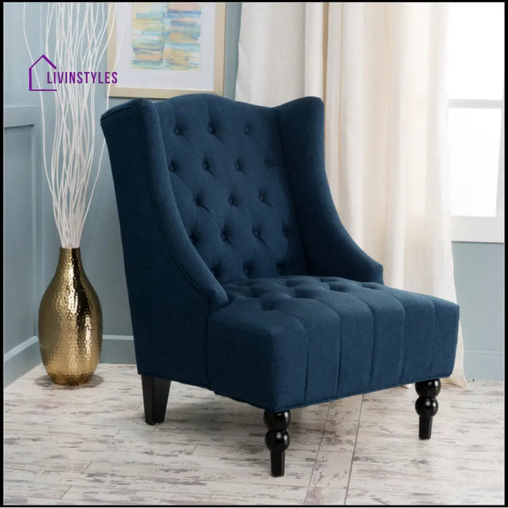 Brishti Solid Wood and Fabric Arm Chair | Living Room Chair | Lounge Chair