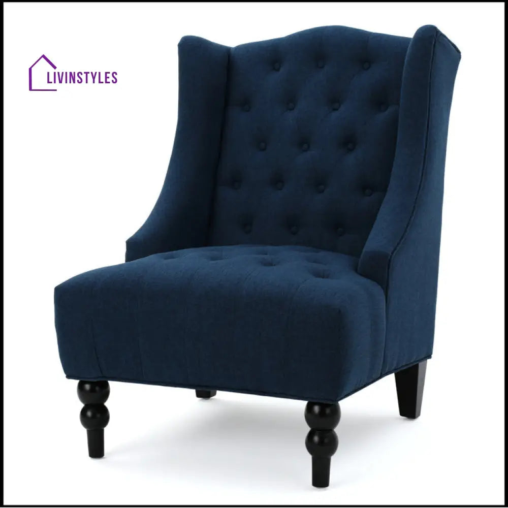 Brishti Solid Wood and Fabric Arm Chair | Living Room Chair | Lounge Chair
