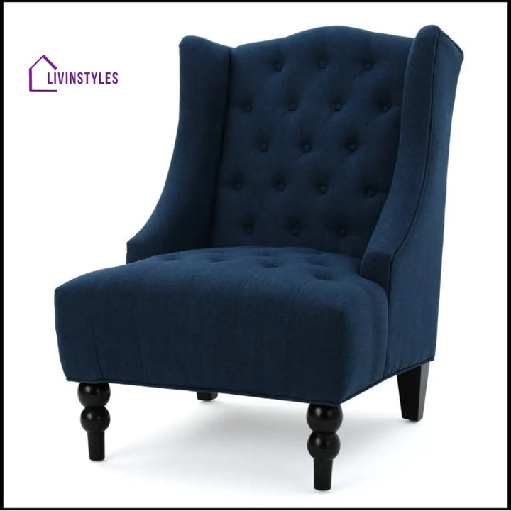 Brishti Solid Wood and Fabric Arm Chair | Living Room Chair | Lounge Chair