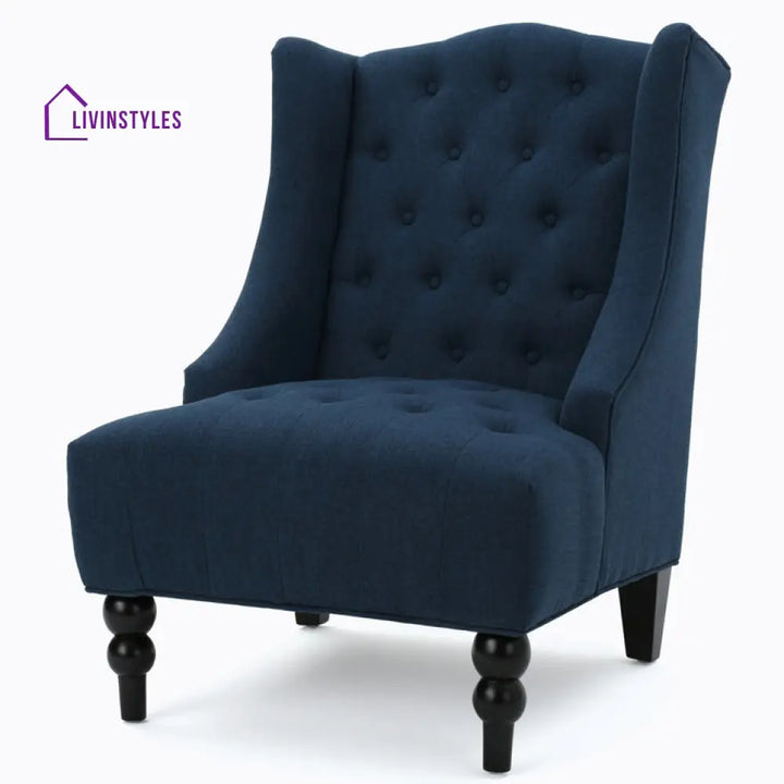 Brishti Solid Wood and Fabric Arm Chair | Living Room Chair | Lounge Chair