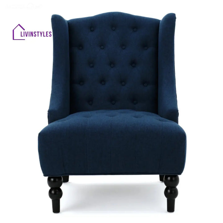Brishti Solid Wood and Fabric Arm Chair | Living Room Chair | Lounge Chair