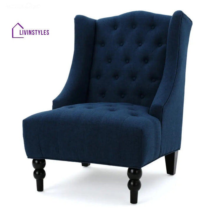 Brishti Solid Wood and Fabric Arm Chair | Living Room Chair | Lounge Chair