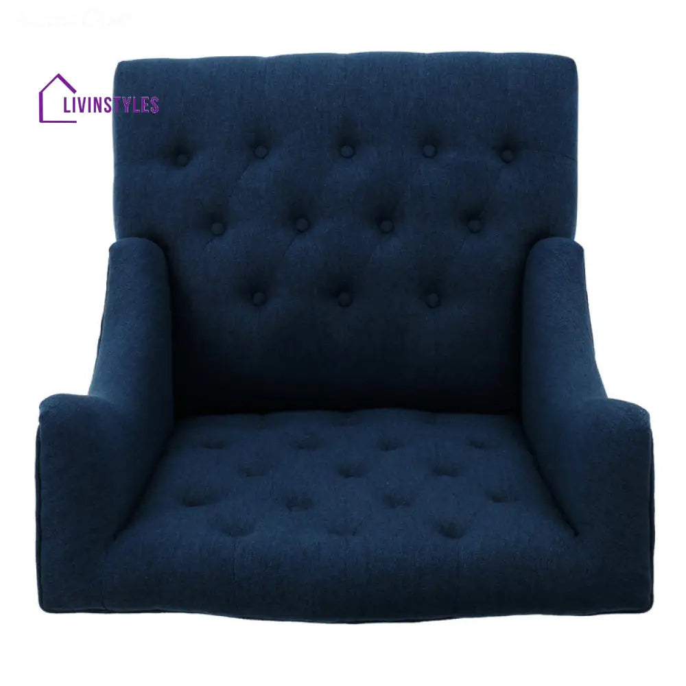 Brishti Solid Wood and Fabric Arm Chair | Living Room Chair | Lounge Chair