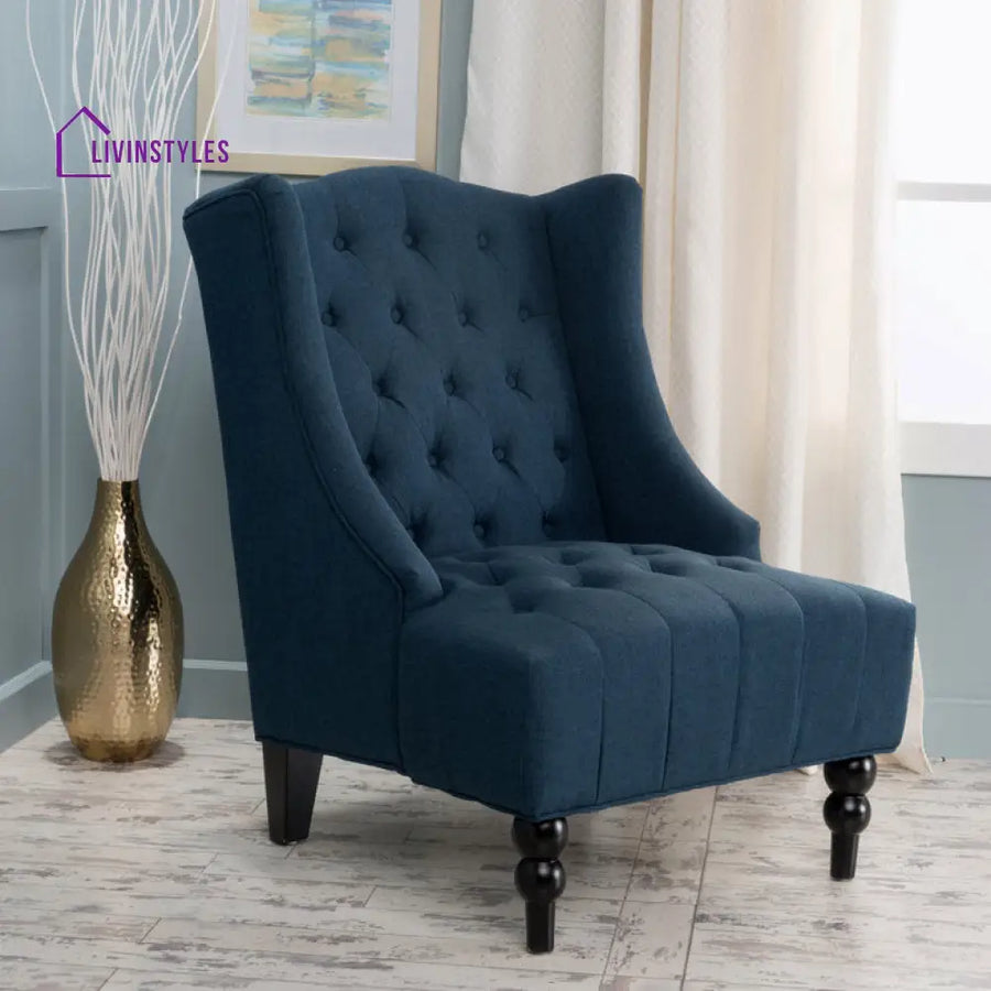 Brishti Solid Wood and Fabric Arm Chair | Living Room Chair | Lounge Chair