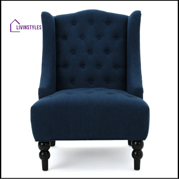 Brishti Solid Wood and Fabric Arm Chair | Living Room Chair | Lounge Chair