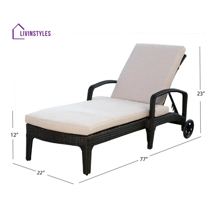 Brisk Outdoor Swimming Poolside Lounger (Black) - Loungers