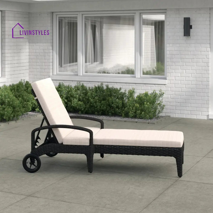 Brisk Outdoor Swimming Poolside Lounger (Black) - Loungers