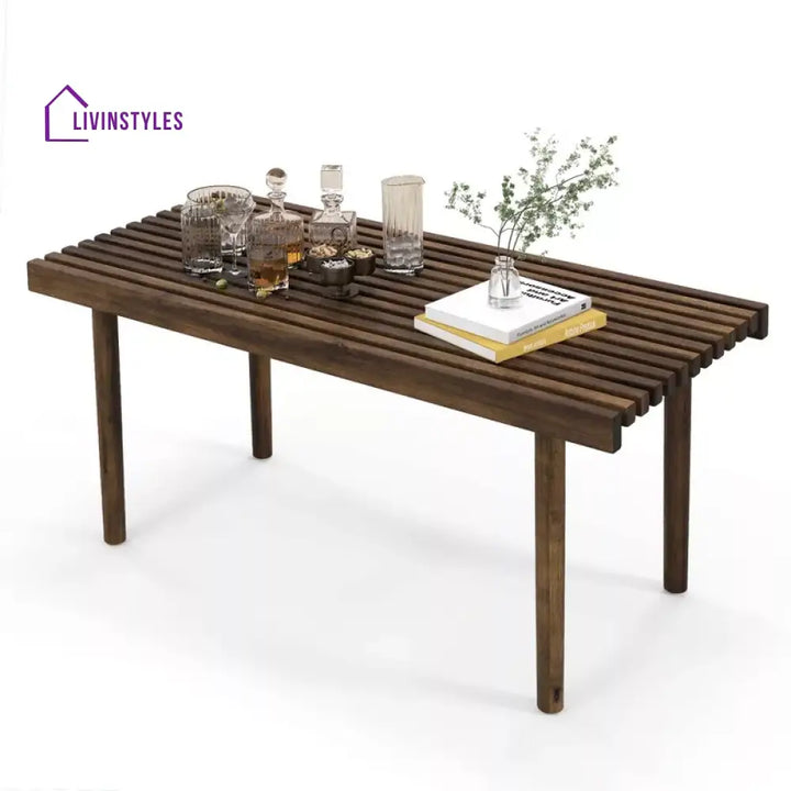 Broneslava Solid Wood Coffee Table for Living Room | Cafe | Balcony
