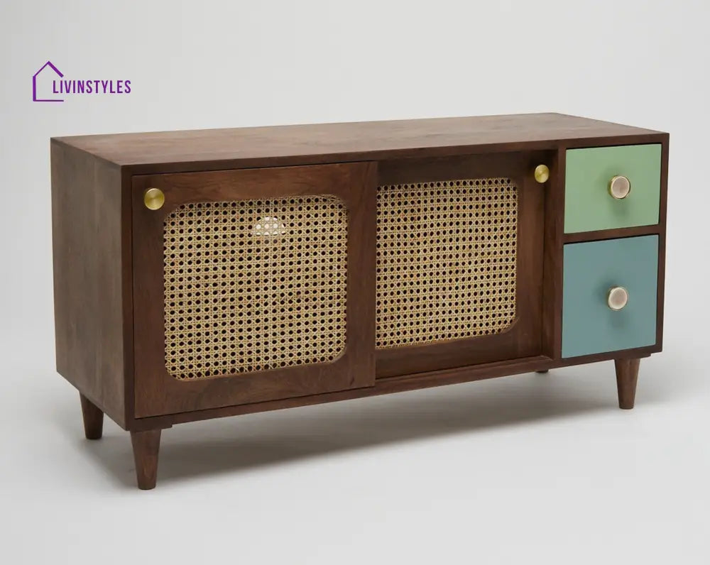 Bronislava Rattan Solid Wood TV Cabinet TV Cabinet