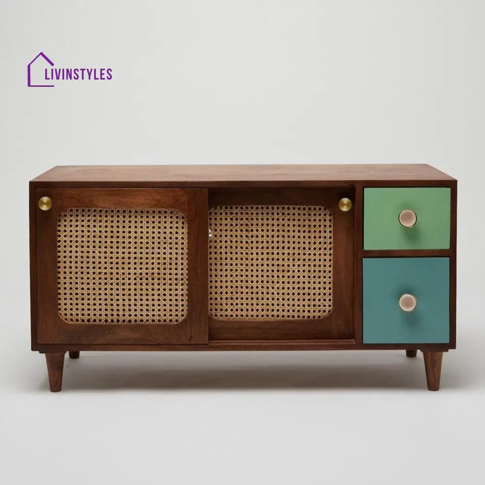 Bronislava Rattan Solid Wood TV Cabinet TV Cabinet