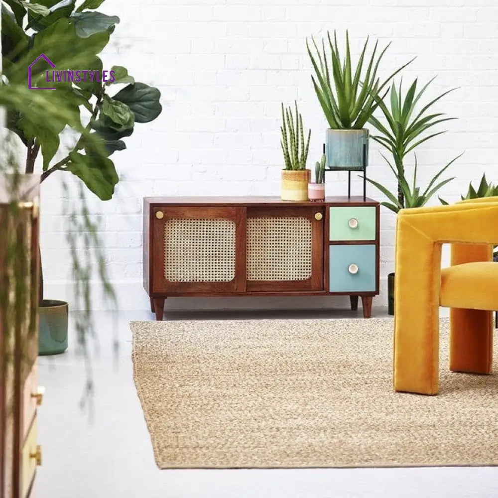 Bronislava Rattan Solid Wood TV Cabinet TV Cabinet