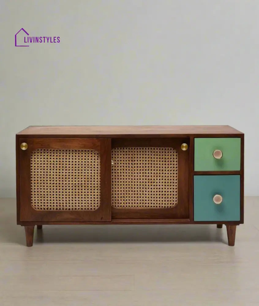Bronislava Rattan Solid Wood TV Cabinet TV Cabinet