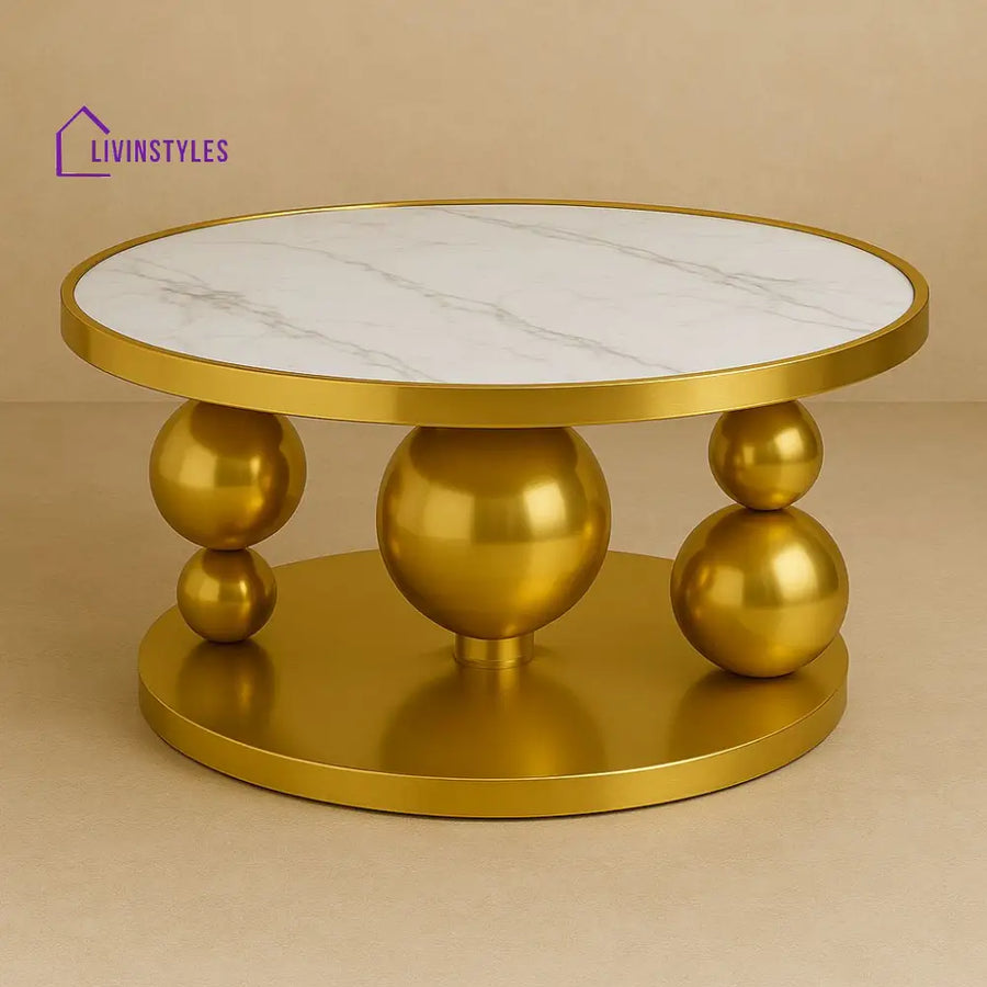 Bronislava Stainless Steel Gold Finish Coffee Table for Living Room