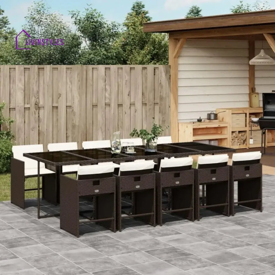 Brooklyn 11-Piece Outdoor Rattan Wicker Dinning Set - Dining Set