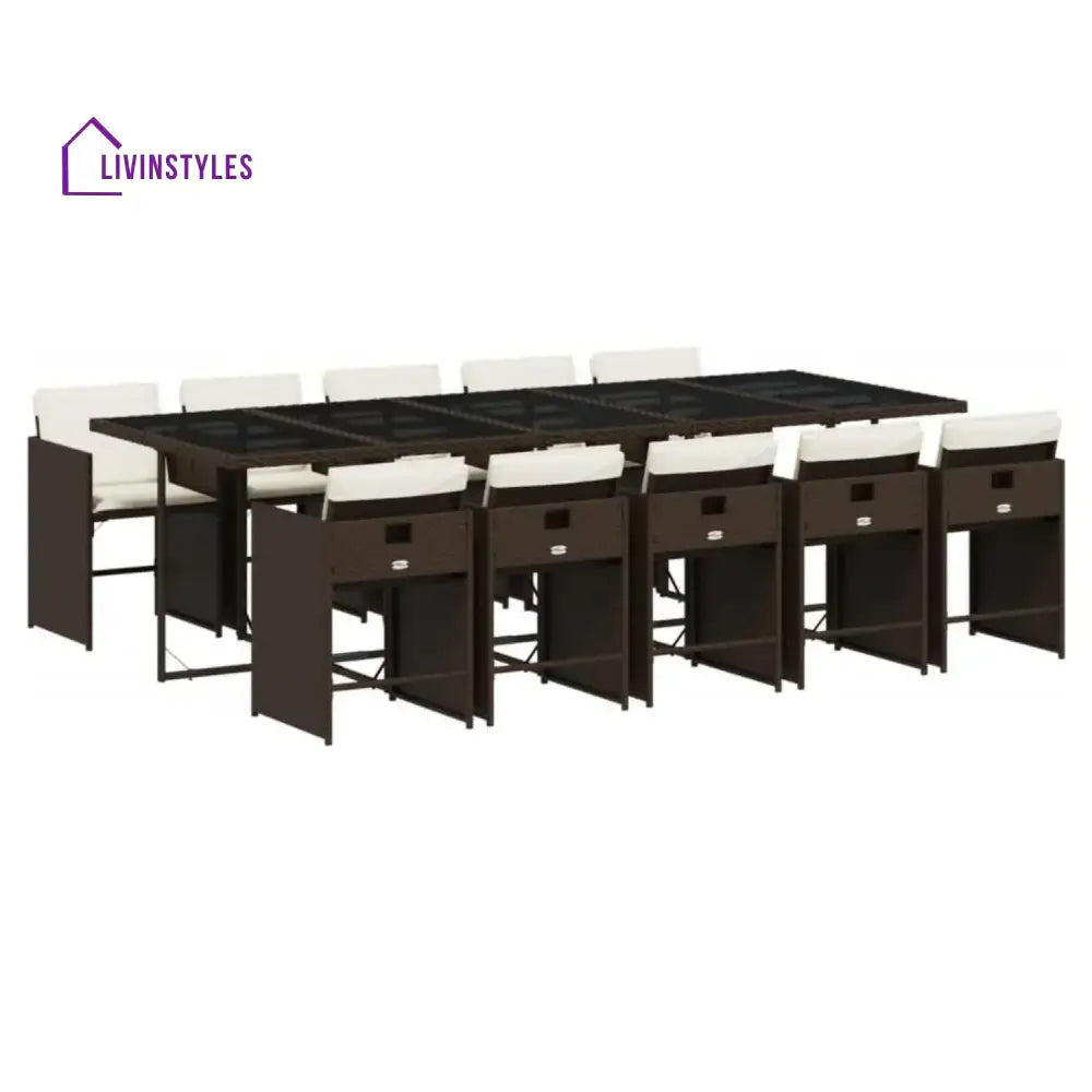 Brooklyn 11-Piece Outdoor Rattan Wicker Dinning Set - Dining Set