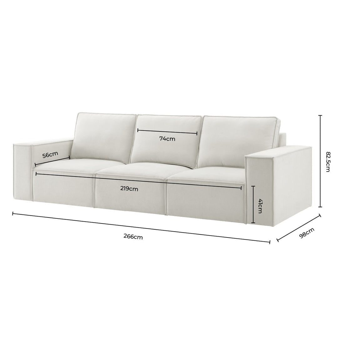 Santiago 3 Seater Sofa - Ivory