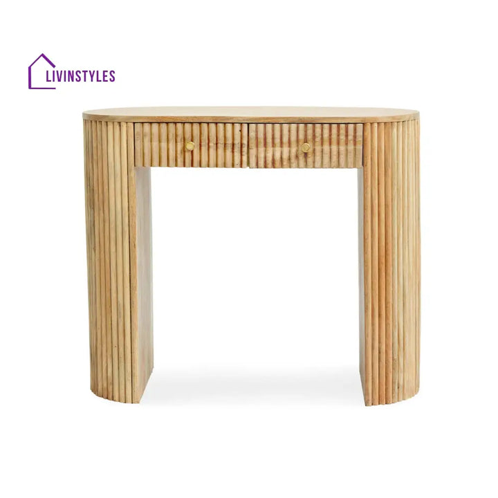 Bruno Mango Wood Dressing Table Console - Natural - Dressing Table