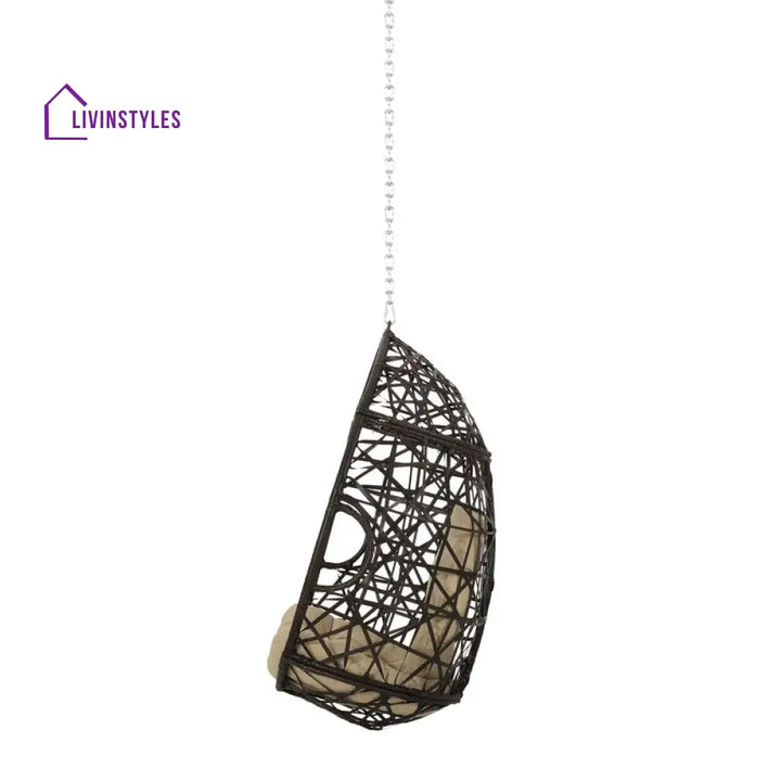 Bruno Single Seater Hanging Swing Without Stand For Balcony Garden Swing (Dark Brown) - Swings