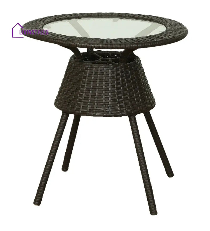 Bud Outdoor Patio Seating Set 2 Chairs and 1 Table Set (Brown) Coffee Table Sets